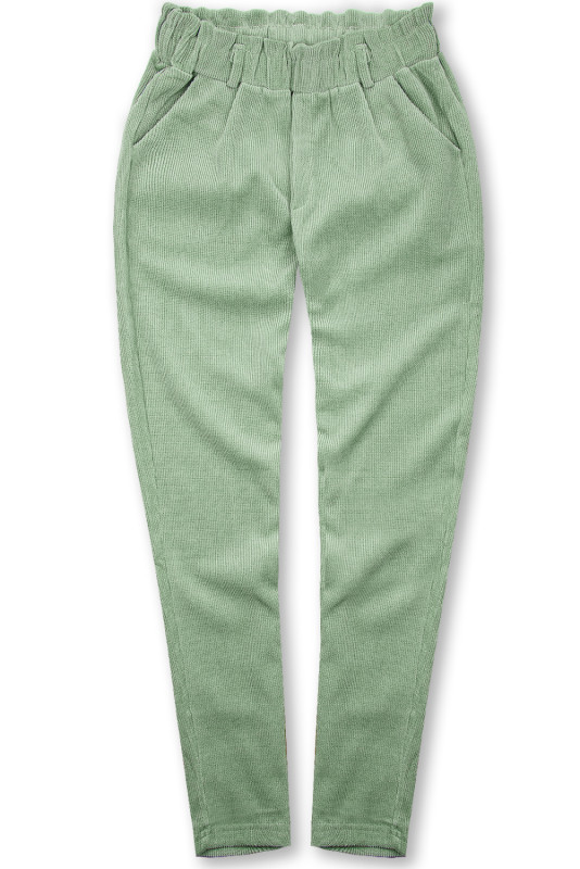Pantaloni casual verde chiaro con elastico in vita