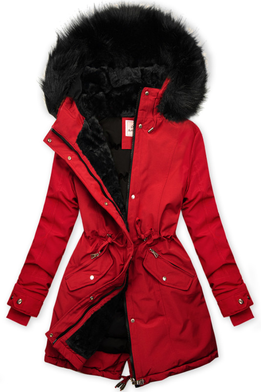 Parka invernale classico rosso/nero