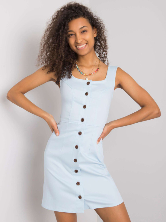 Vestito blu chiaro con bottoni
