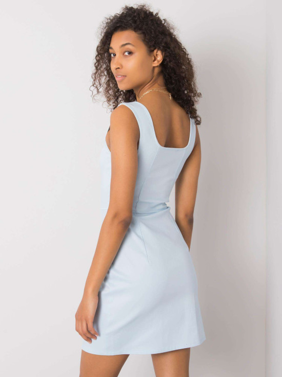 Vestito blu chiaro con bottoni