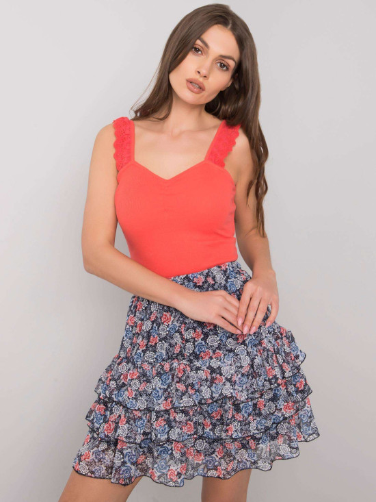 Top in cotone corallo