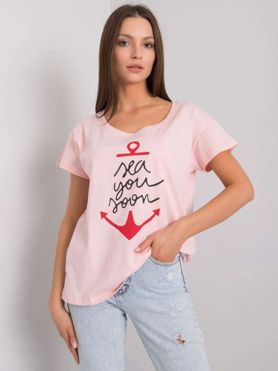 Svijetlo ružičasti T-shirt s natpisom