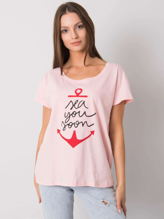 Svijetlo ružičasti T-shirt s natpisom