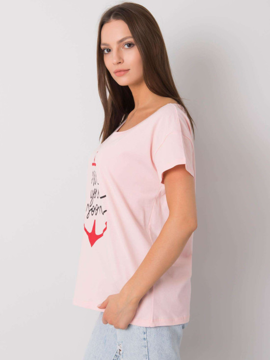Svijetlo ružičasti T-shirt s natpisom