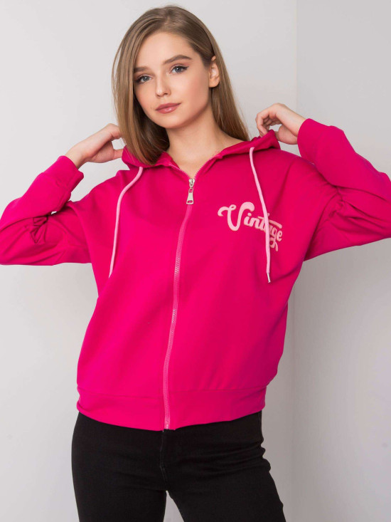 Felpa rosa con cappuccio e zip
