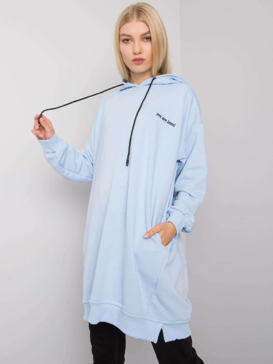 Felpa azzurra chiara con cappuccio