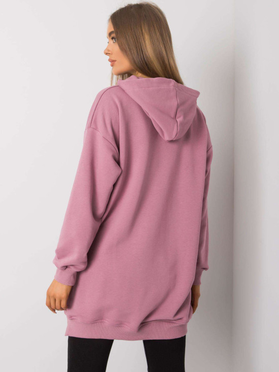 Felpa rosa da donna con cappuccio