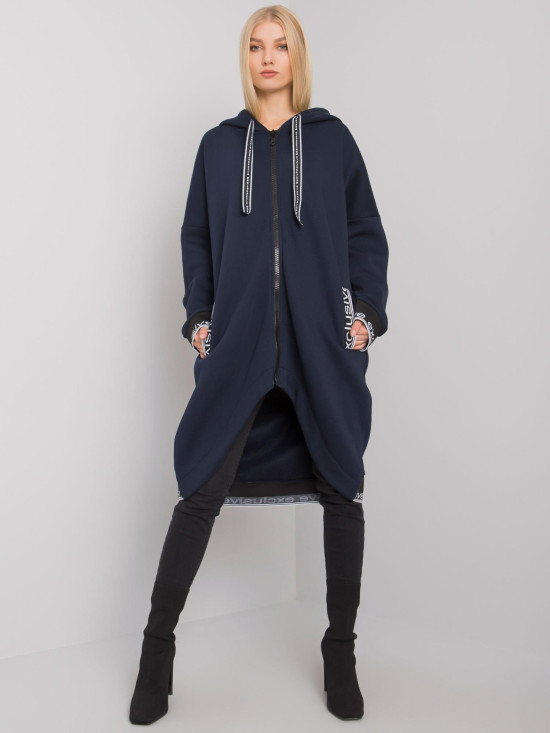 Felpa donna blu navy con zip