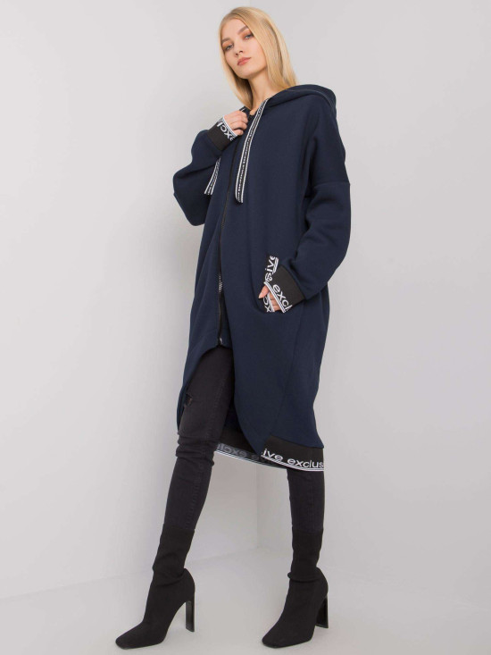 Felpa donna blu navy con zip