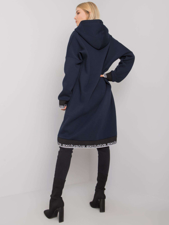 Felpa donna blu navy con zip