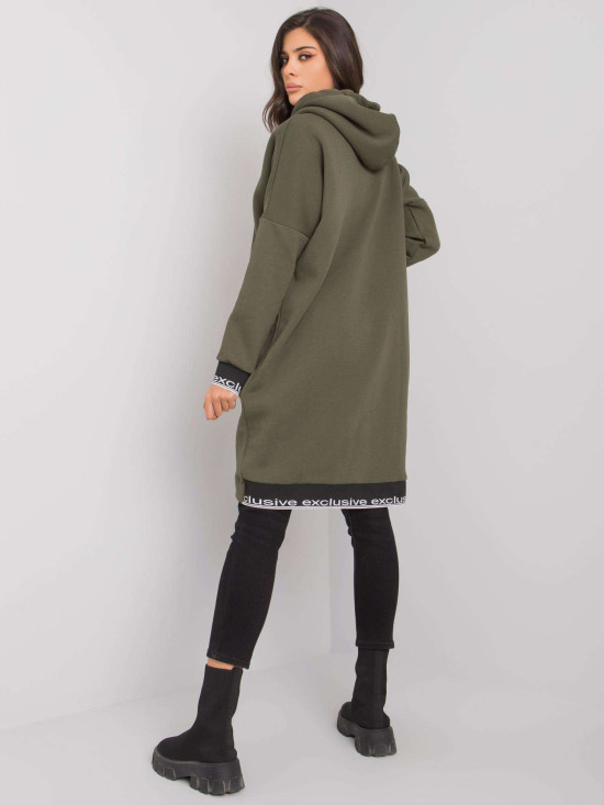 Felpa khaki da donna con zip