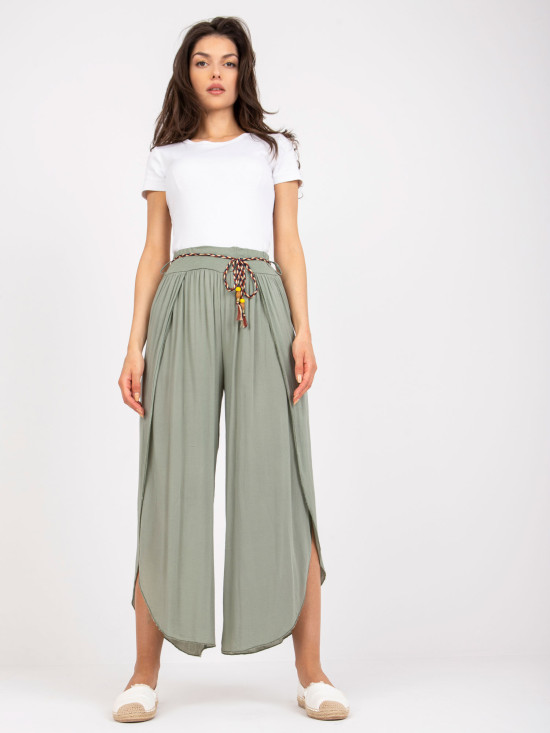 Pantaloni khaki eleganti con vita alta