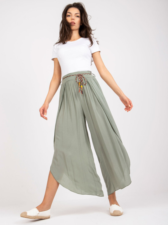 Pantaloni khaki eleganti con vita alta