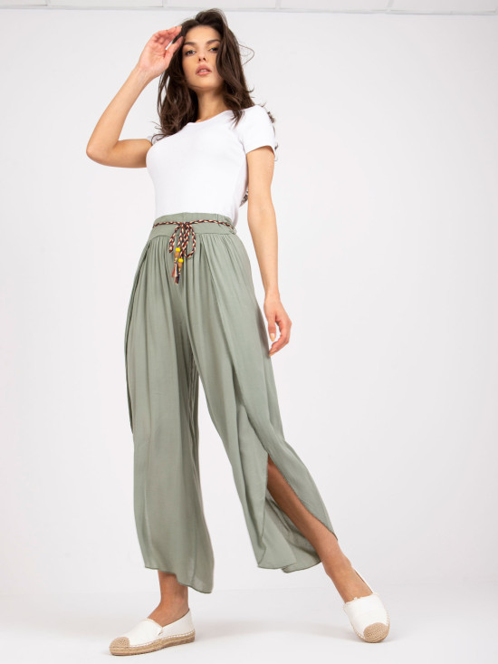 Pantaloni khaki eleganti con vita alta