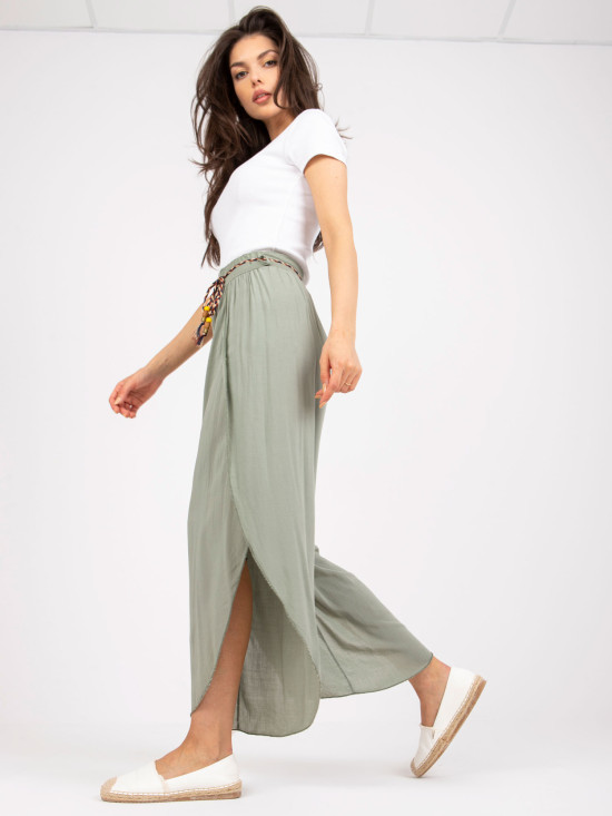 Pantaloni khaki eleganti con vita alta