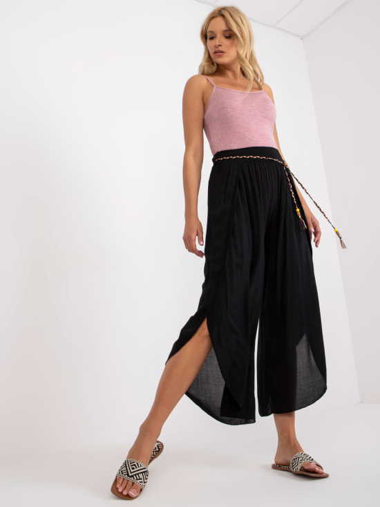 Pantaloni eleganti neri a vita alta
