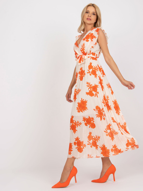 Elegante abito midi arancione