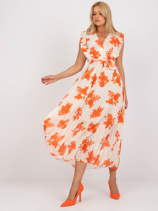 Elegante abito midi arancione