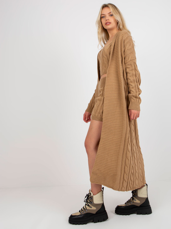 Camel trodijelni pleteni set s topom i kratkim hlačama