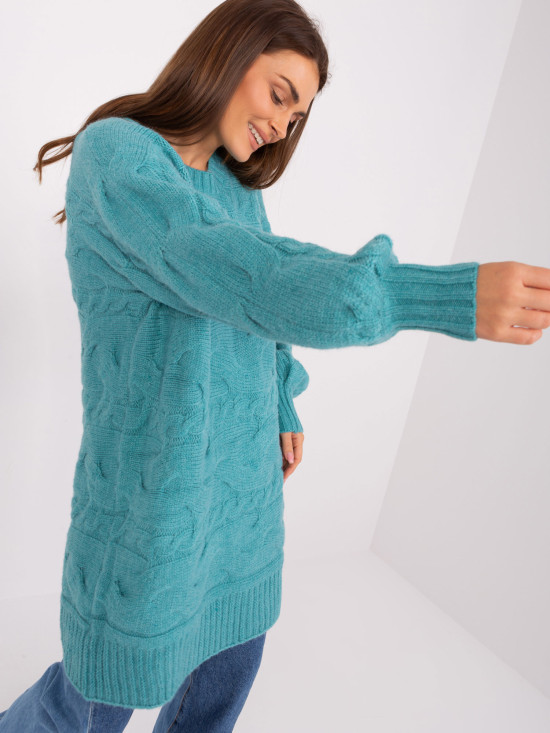Tirkizna oversize pletena haljina