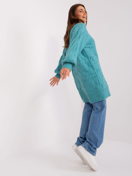 Tirkizna oversize pletena haljina