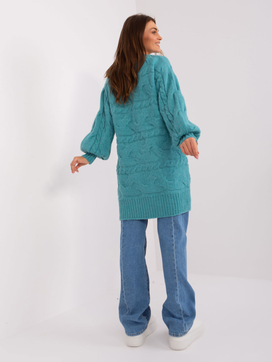 Tirkizna oversize pletena haljina