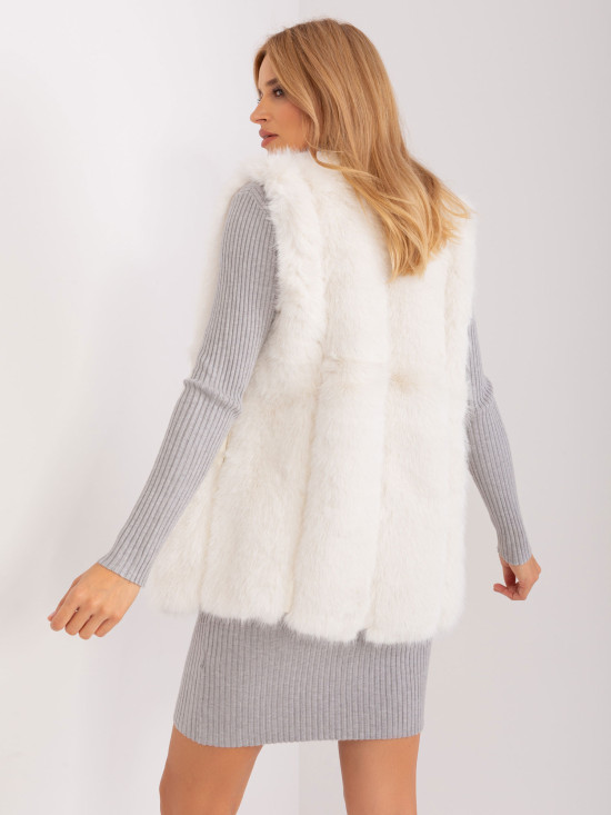 Gilet in pelliccia da donna Ecru