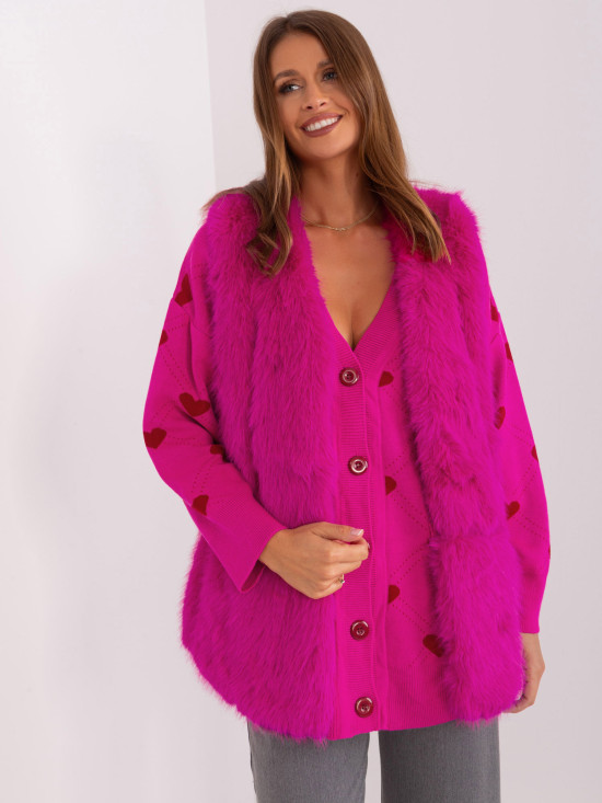 Gilet rosa in ecopelliccia