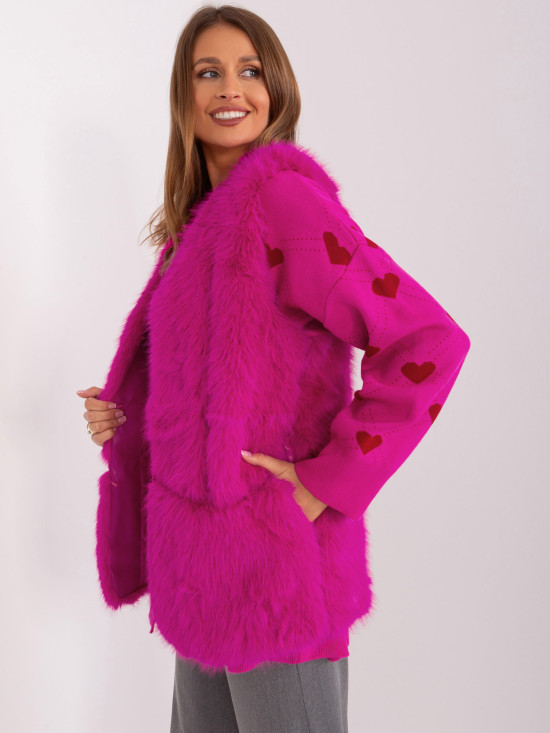 Gilet rosa in ecopelliccia