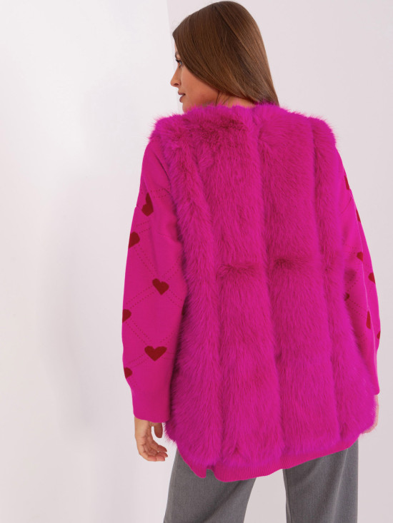 Gilet rosa in ecopelliccia