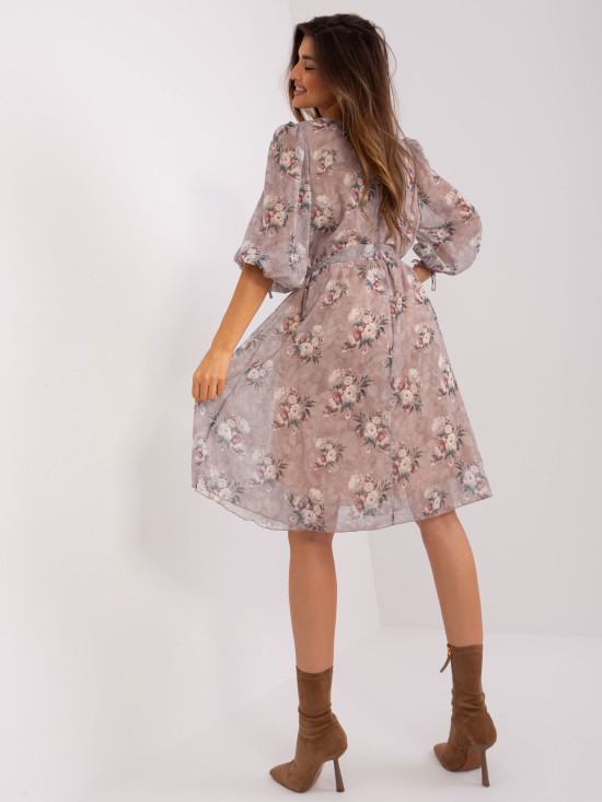 Abito beige floreale loose
