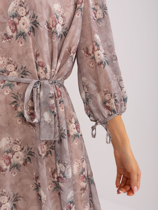 Abito beige floreale loose