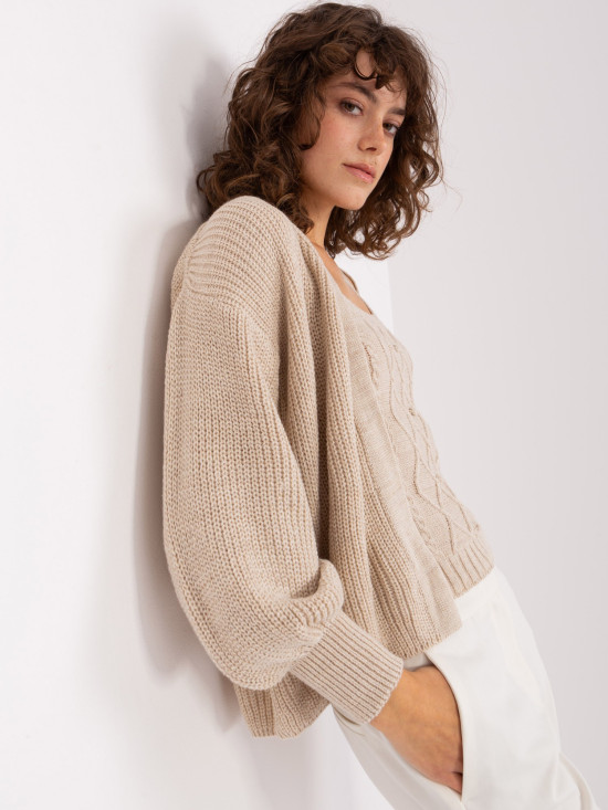 Completo beige a due pezzi con top