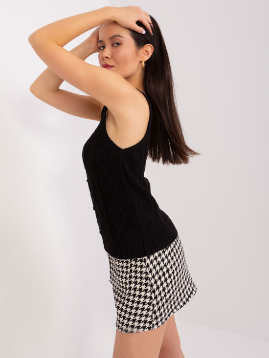 Crni pleteni set s puff rukavima