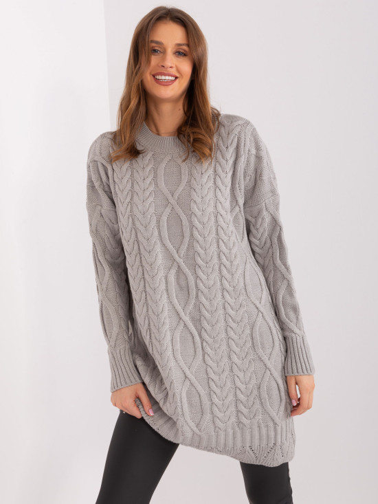 Elegante vestito midi grigio