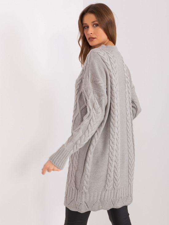 Elegante vestito midi grigio