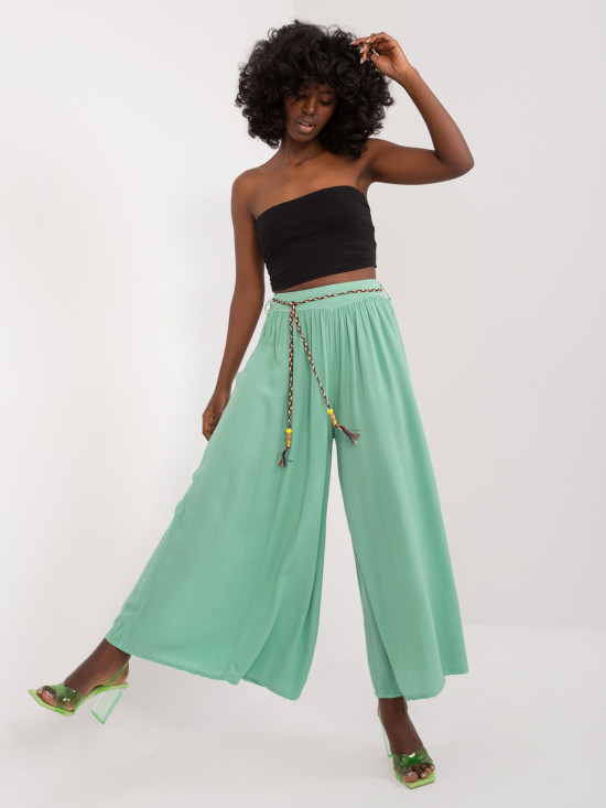 Pantaloni Palazzo Confortevoli in Colore Pistacchio