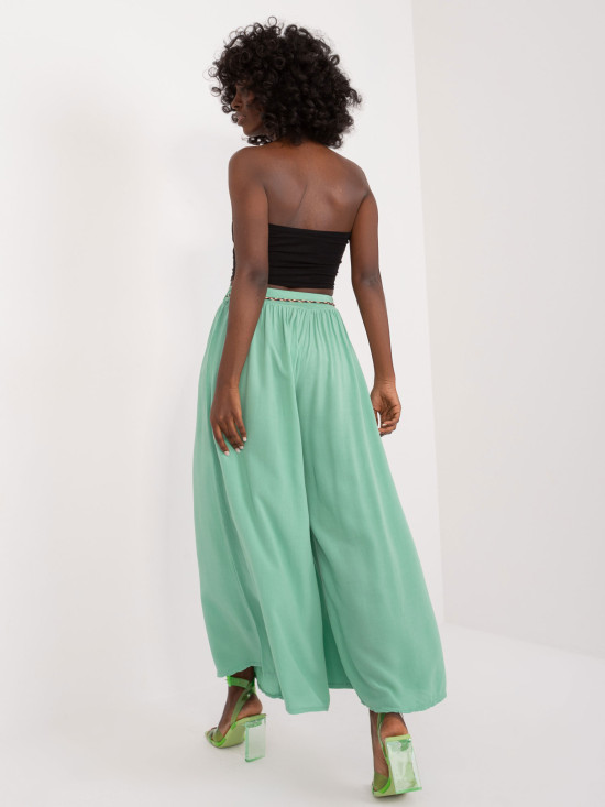 Pantaloni Palazzo Confortevoli in Colore Pistacchio