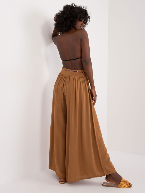 Eleganti pantaloni palazzo color cammello