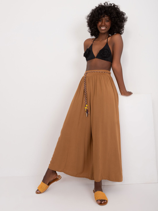 Eleganti pantaloni palazzo color cammello