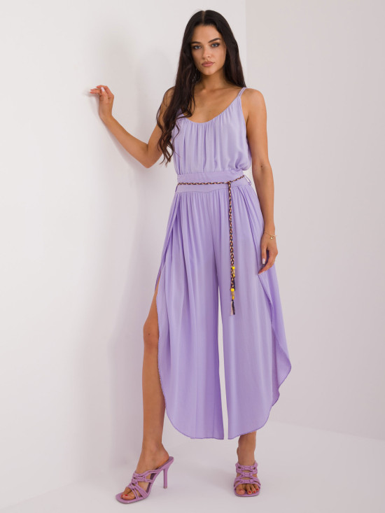 Pantaloni larghi eleganti in viola chiaro