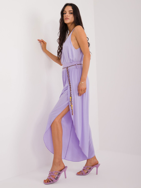 Pantaloni larghi eleganti in viola chiaro