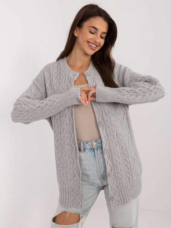 Maglione grigio elegante con maniche lunghe