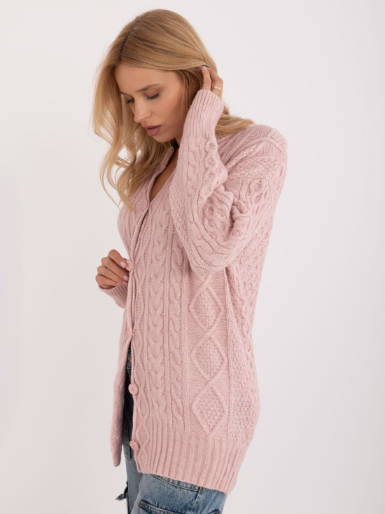 Pullover rosa elegante con maniche lunghe