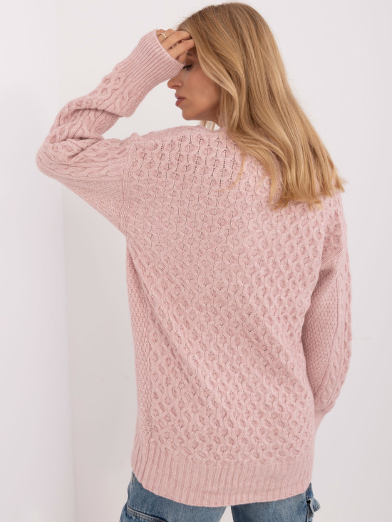 Pullover rosa elegante con maniche lunghe