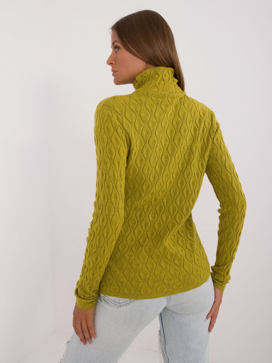Elegantni maslinasti pulover s rolom