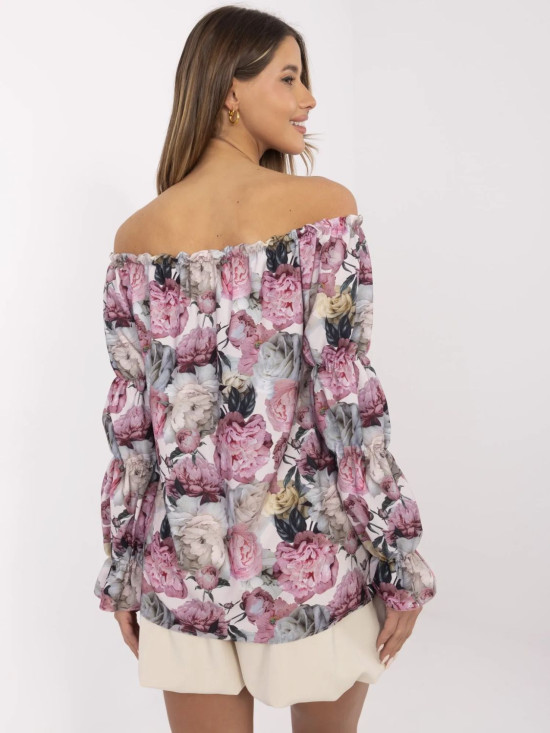 Elegantna bluzica s cvjetnim uzorkom u tamnoružičastoj boji