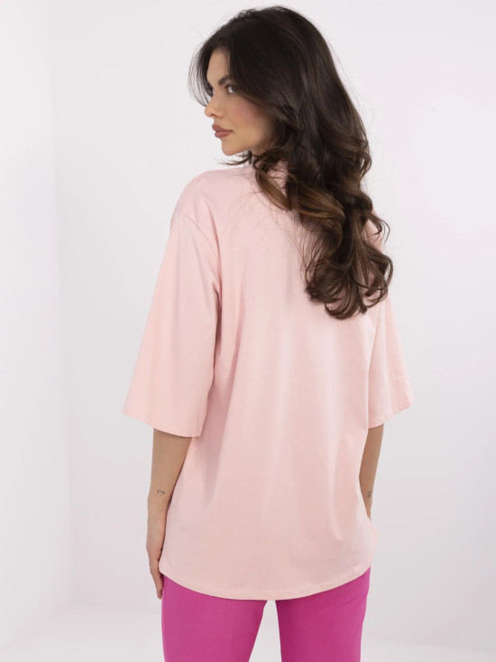 T-shirt elegante a maniche corte in rosa chiaro