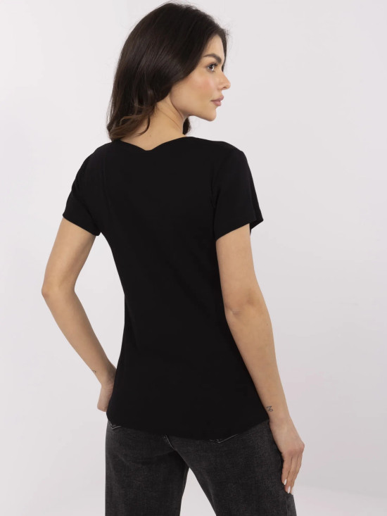 T-shirt nera elegante a maniche corte