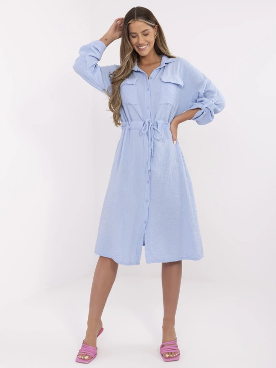 Abito estivo camicia in blu chiaro